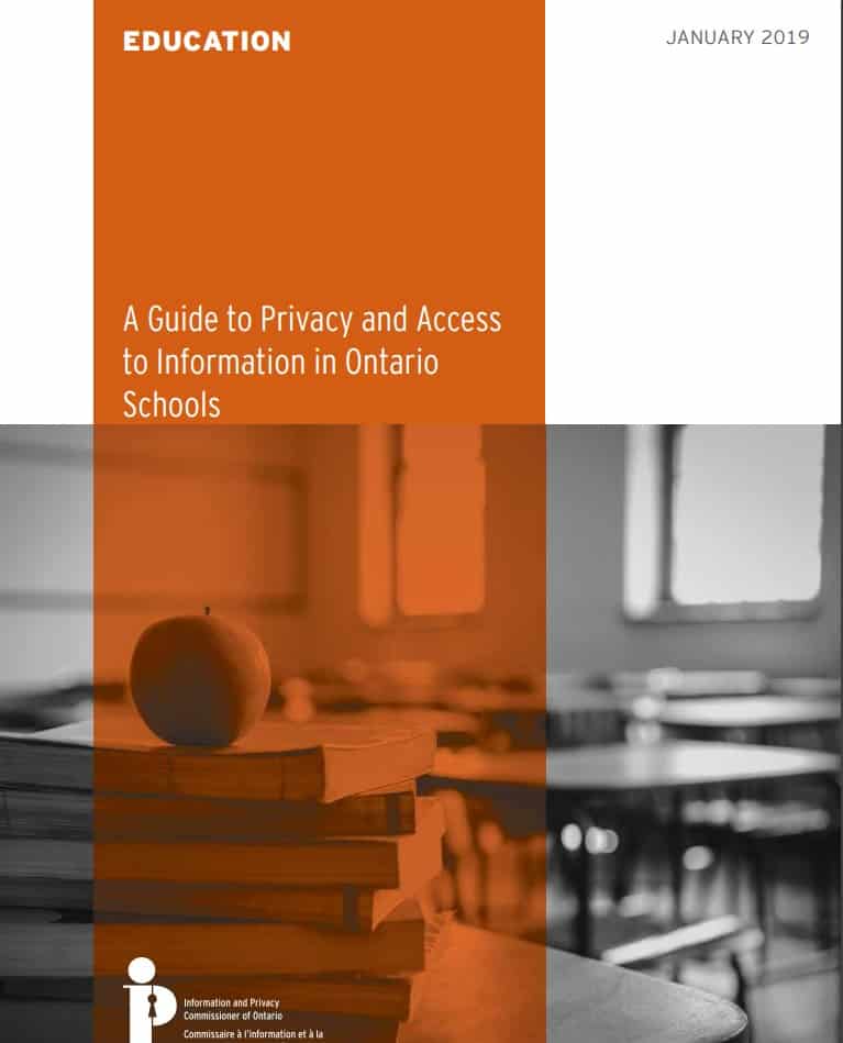 The front cover of the IPC's Guide to Privacy and Access to Information in Ontario Schools
